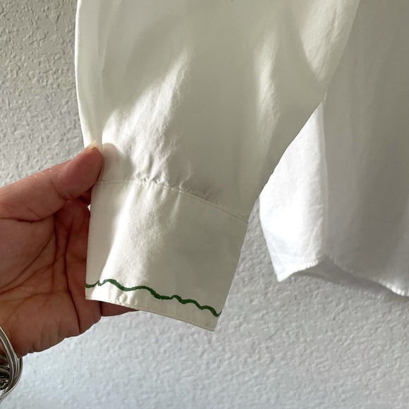 "Garden Script" Banana Republic Button-Down Hand-Painted Floral Shirt - Picture 5 of 11